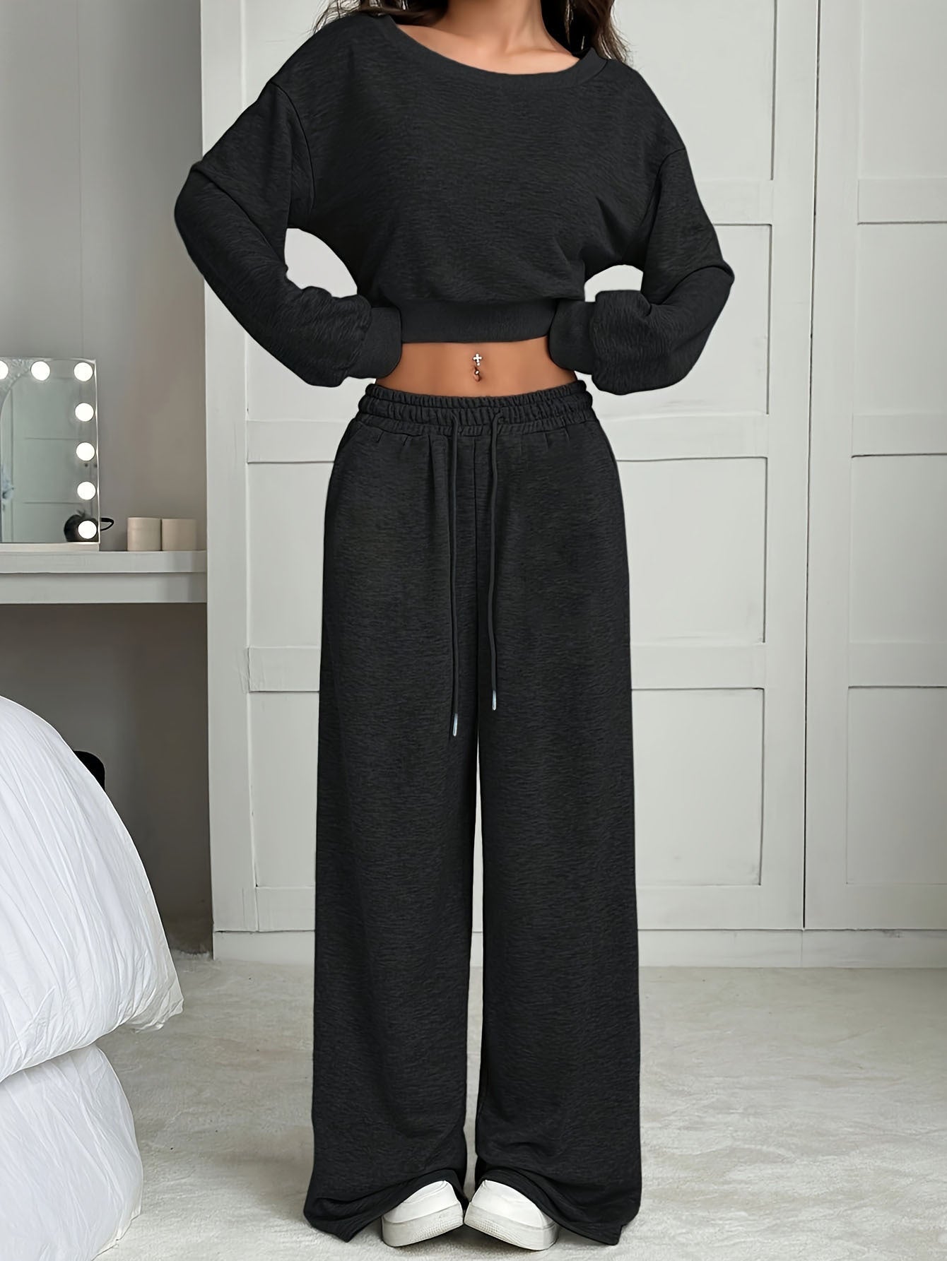 Womens Off-shoulder Casual Sweatshirt Set DC-Beyond Borders Collective