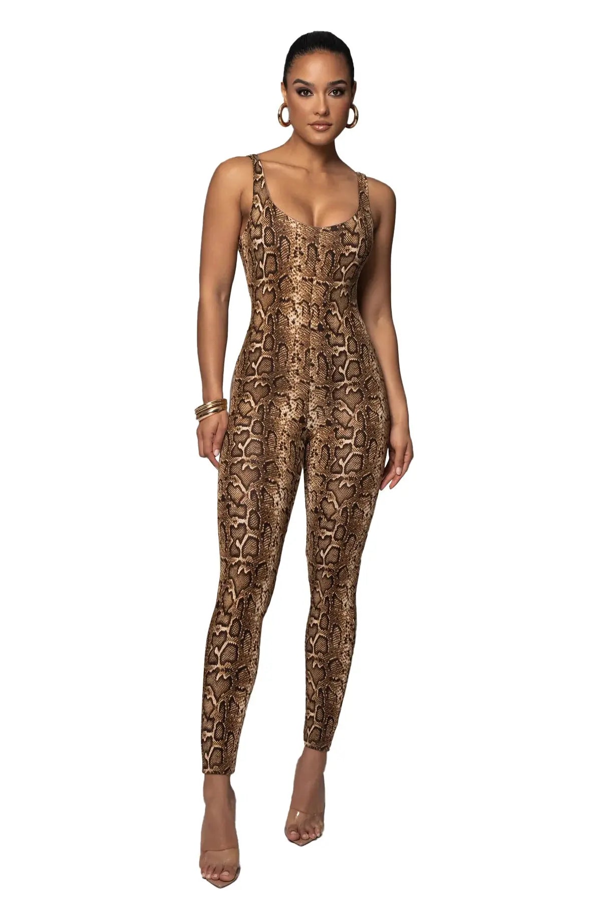 Big U-neck Printed Jumpsuit Fashion Women's Wear DC-Beyond Borders Collective