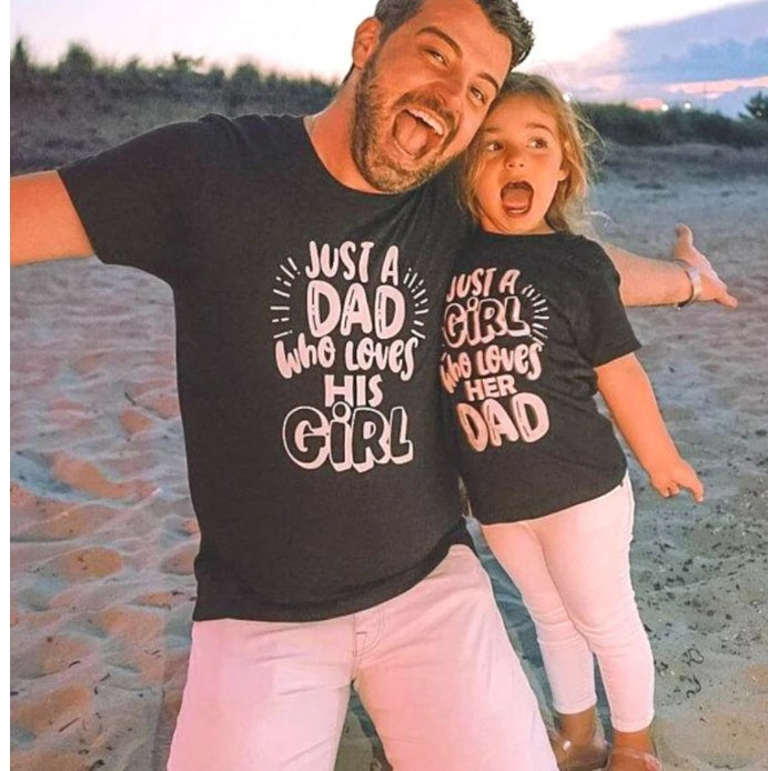 Just A Dad Who Loves His Girl Parent-child T-shirt DC-Beyond Borders Collective