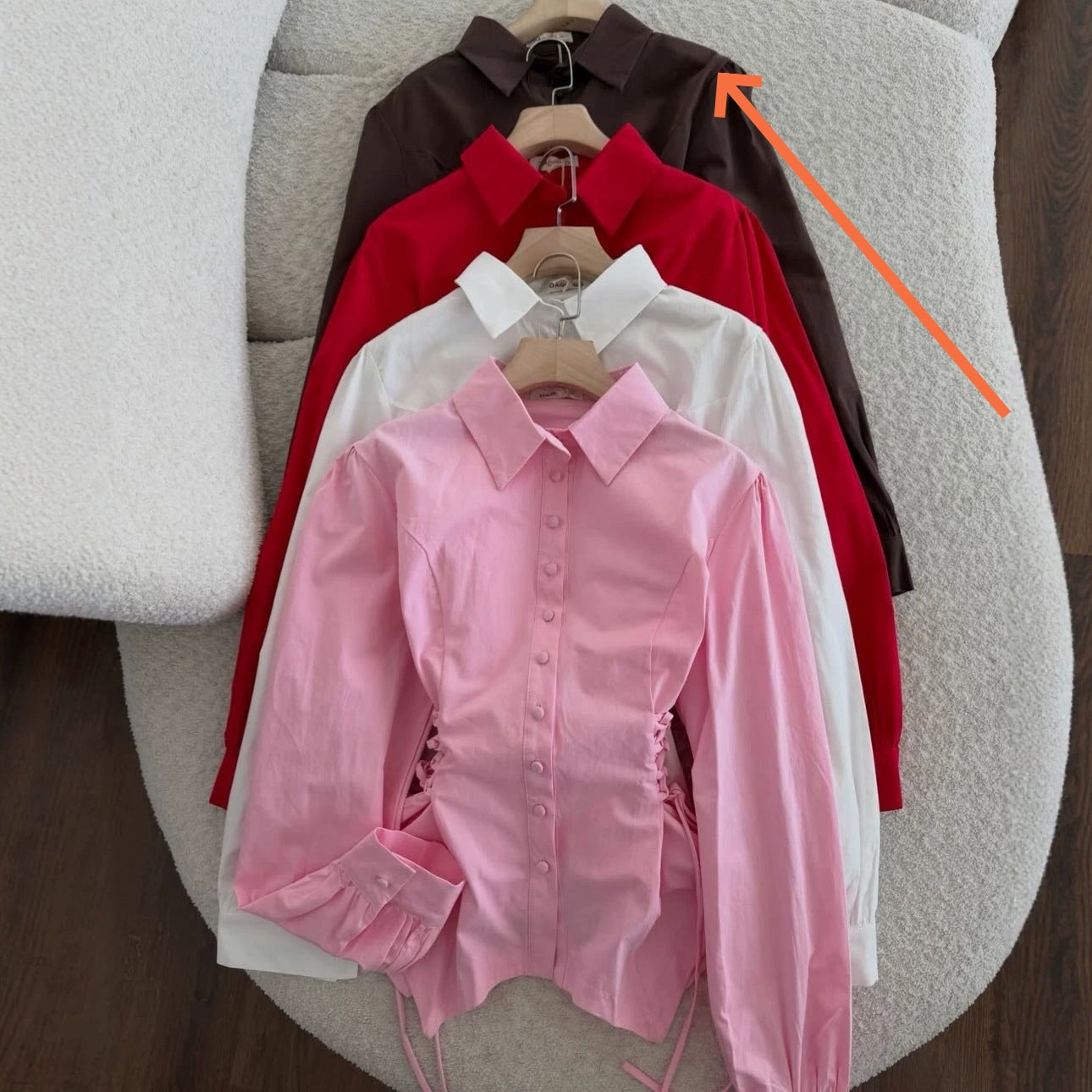 Fitted-waist, Long-sleeve Womens Single-breasted Blouse DC-Beyond Borders Collective