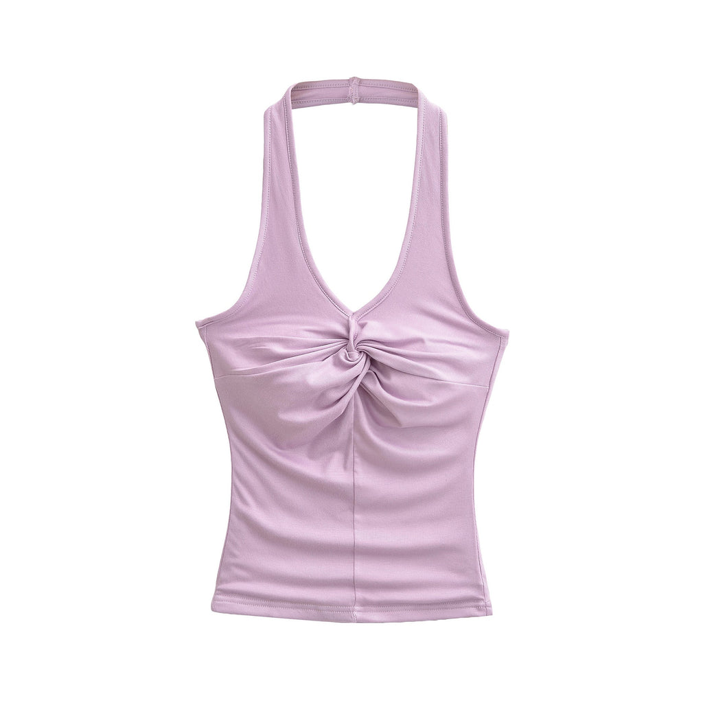 Womens Halter-Neck V-Neck Slim-Fit Top DC-Beyond Borders Collective