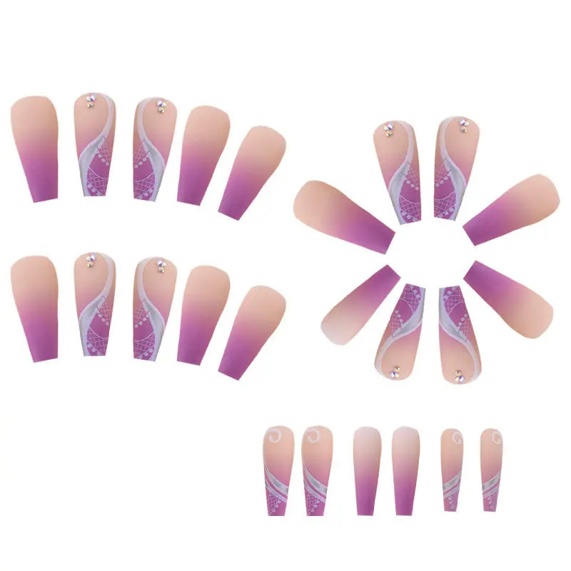 Long and Stylish Press-on Nails RightOn68