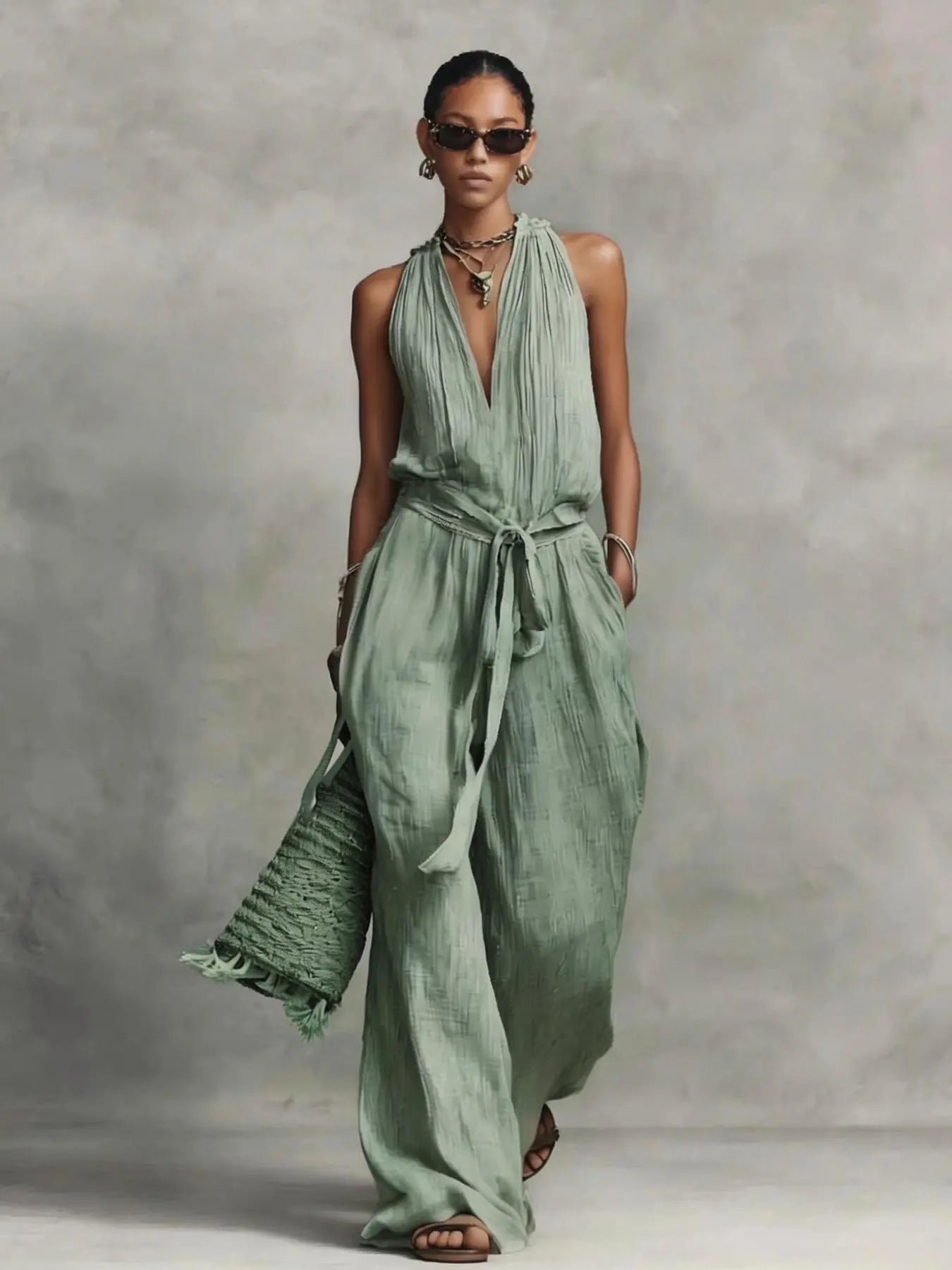 Casual Lace-up Sleeveless Jumpsuit DC-Beyond Borders Collective
