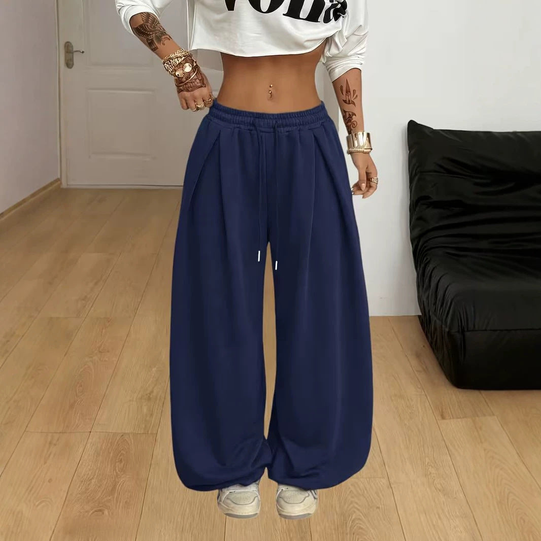 High-waisted Loose-fit Pleated Wide-leg Casual Athletic Pants DC-Beyond Borders Collective