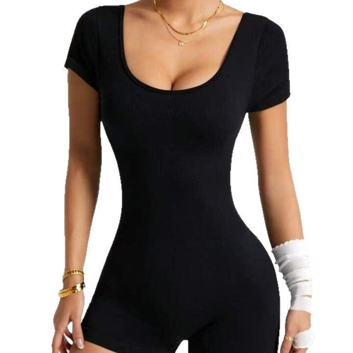 Seamless V-Neck Back-Friendly Yoga Jumpsuit DC-Beyond Borders Collective