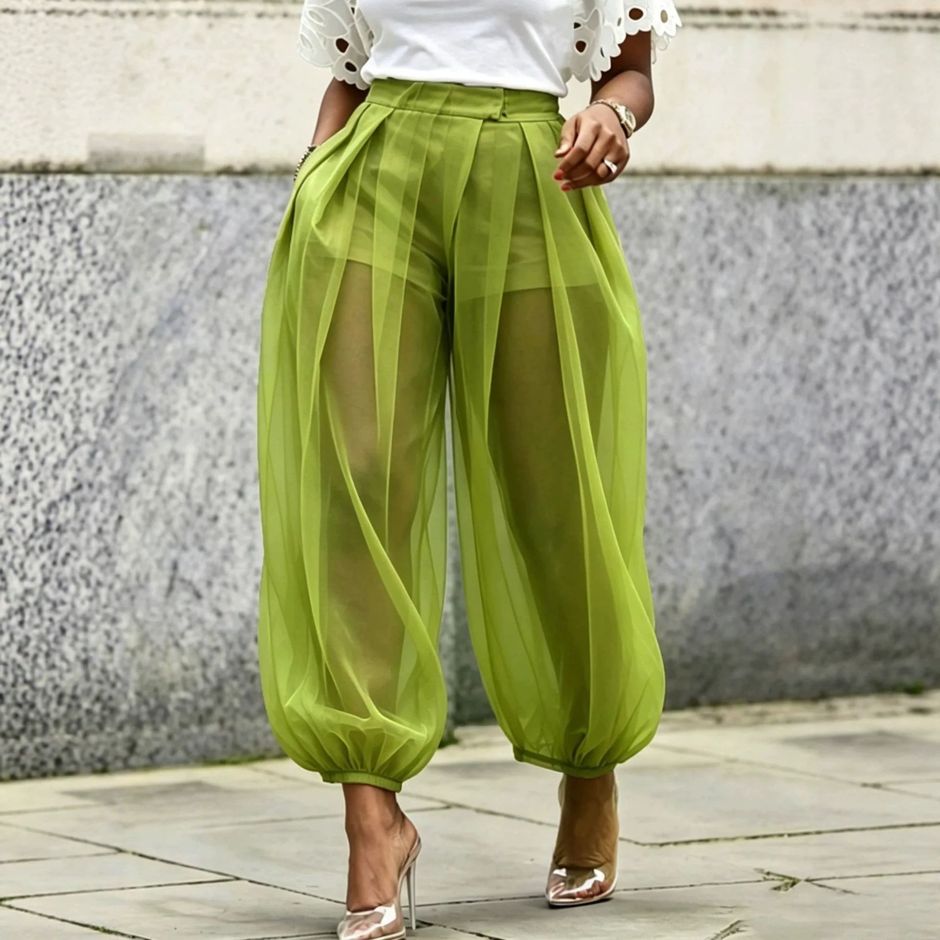 Summer New Semi Transparent Mesh Solid Color Bloomers DC-Beyond Borders Collective