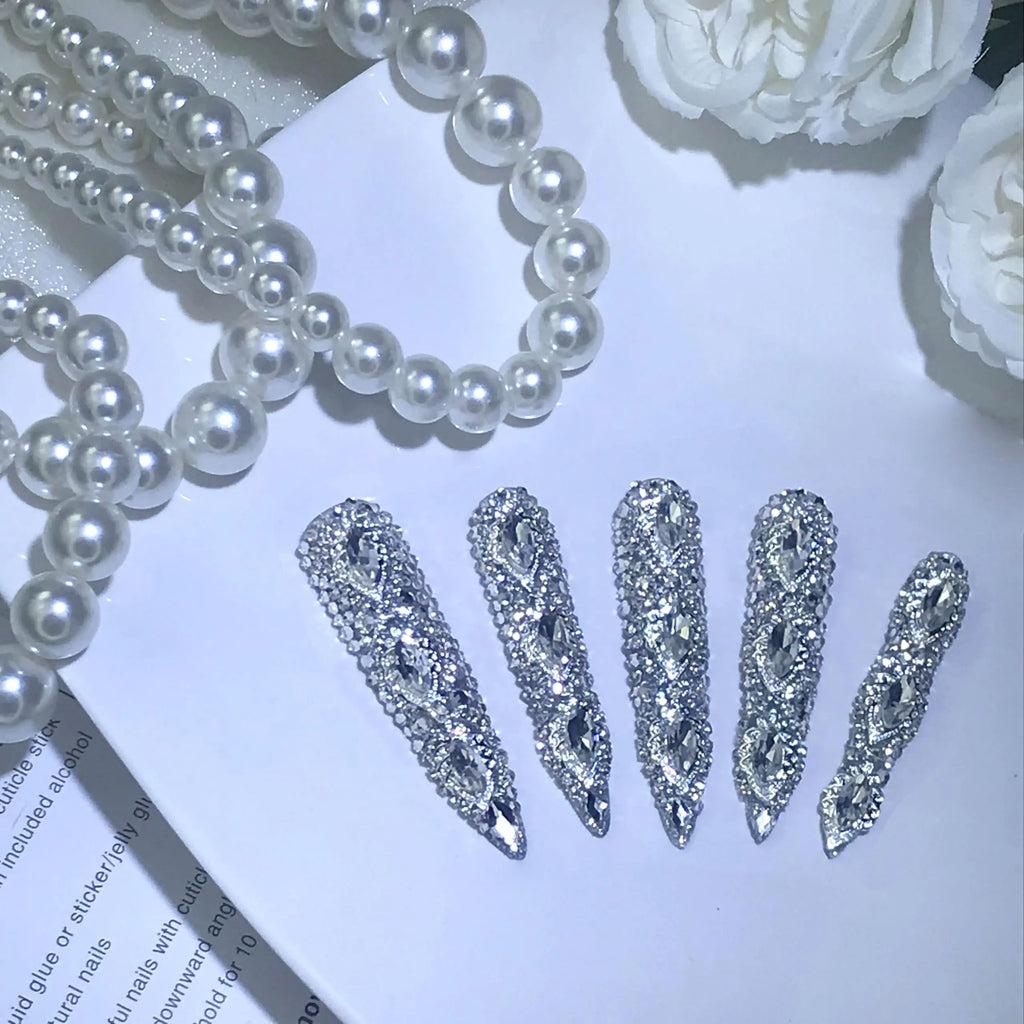 Queen Of Haute Diamond Long Press On Nails RightOn68