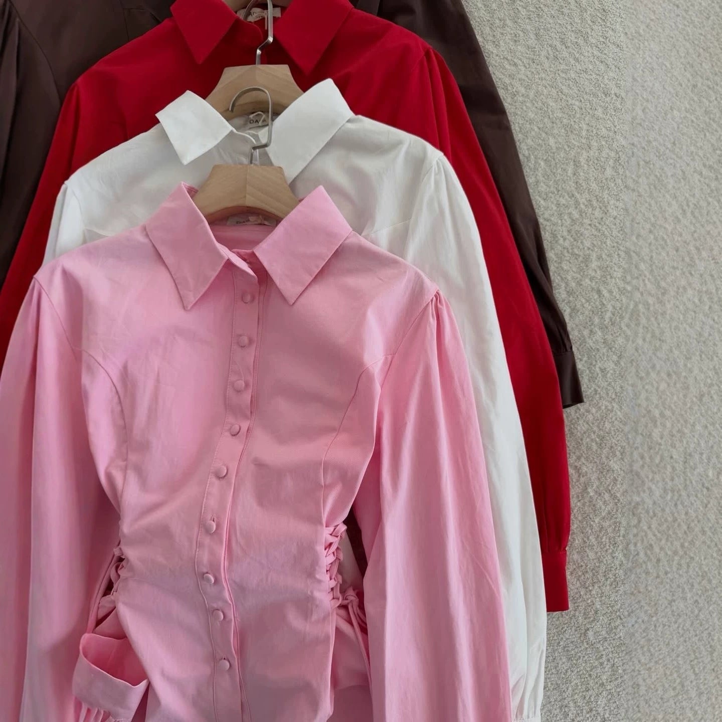 Fitted-waist, Long-sleeve Womens Single-breasted Blouse DC-Beyond Borders Collective