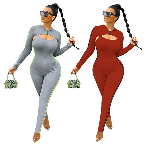 Women's Fashion Casual Sports Solid Color Spring New Two-Piece Hooded Suit DC-Beyond Borders Collective