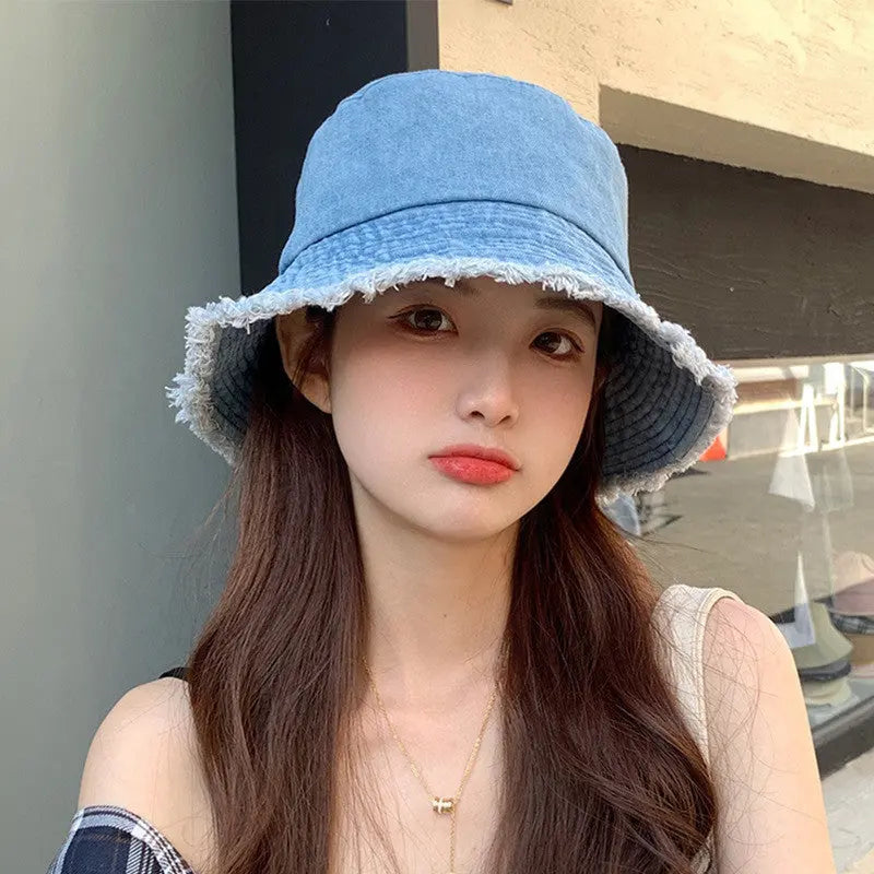 Old Washed Denim Fisherman Hat RightOn68