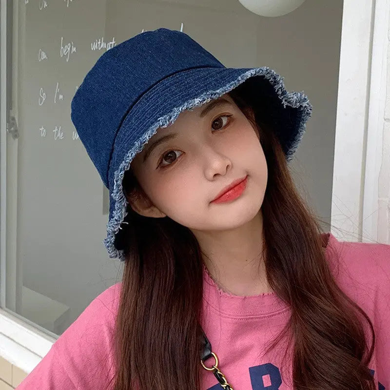 Old Washed Denim Fisherman Hat RightOn68