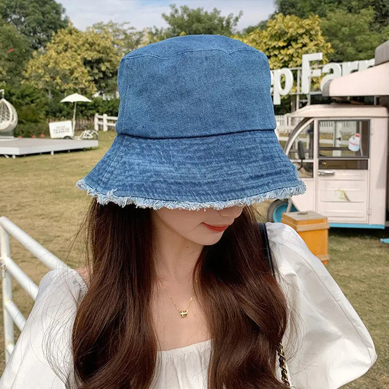 Old Washed Denim Fisherman Hat RightOn68