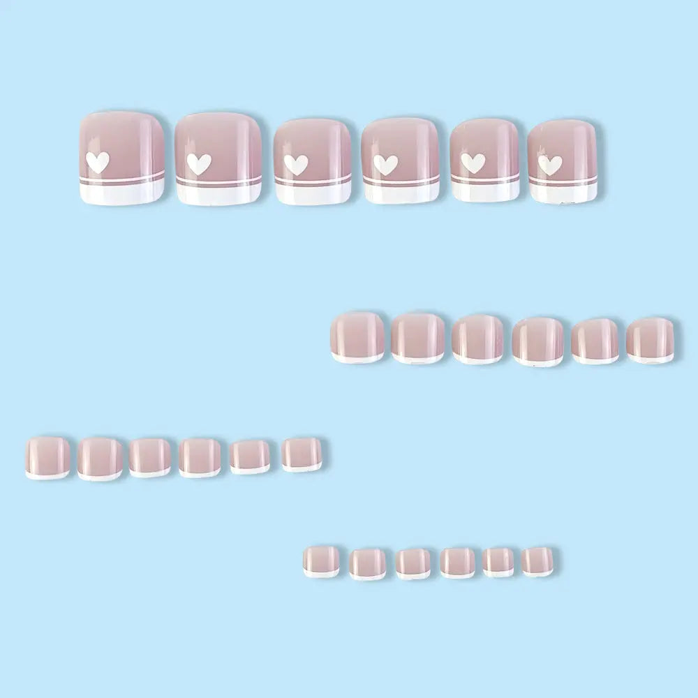 24PCs French Nude Natural Nails RightOn68