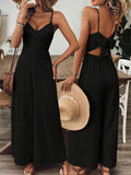 Fashionable Casual Jumpsuit With Shoulder Straps And A Bow Detail On The Back RightOn68