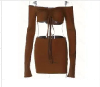 Drawstring Drop Ruched Off Shoulder Two-piece Skirt Set Y2K Long Sleeve Top & Bodycon Skirt Outfits Women's Clothing DC-Beyond Borders Collective