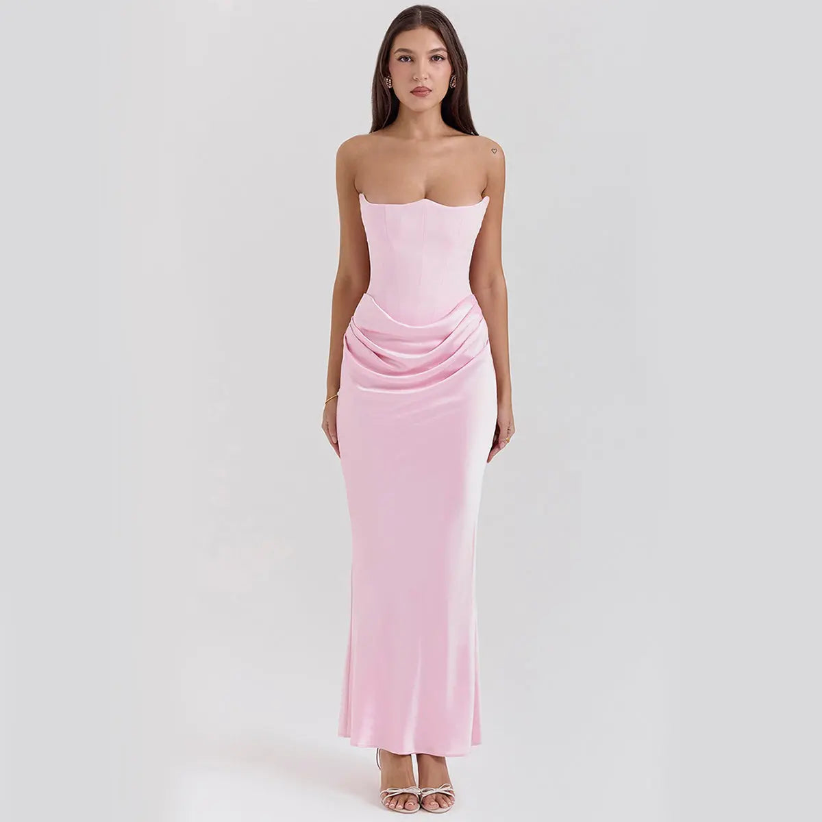Slim Tube Top Long Dress Sexy Fashion Bandeau Backless Party Evening Dresses For Women Clothing DC-Beyond Borders Collective