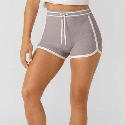 Color-block Nude-effect High-waisted Yoga Shorts For Women DC-Beyond Borders Collective