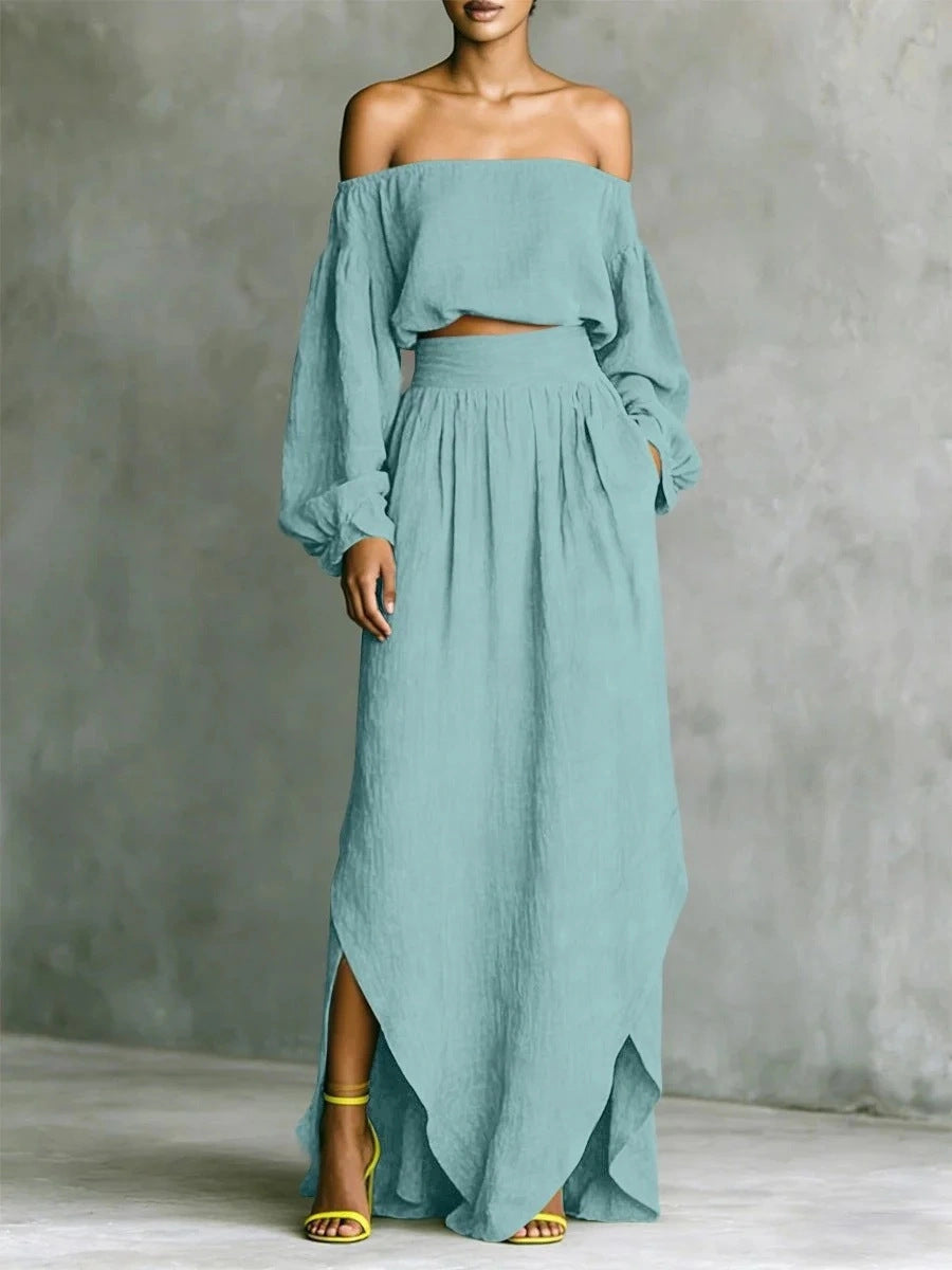 Casual Off-shoulder Top And An Asymmetrical Skirt Two Pieces DC-Beyond Borders Collective