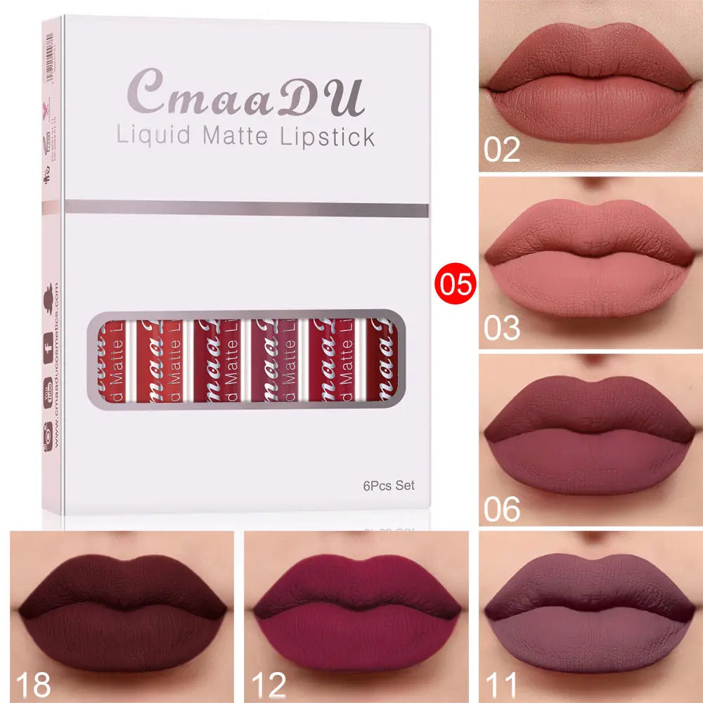 6 Boxes Of Matte Non-stick Waterproof Lipstick RightOn68