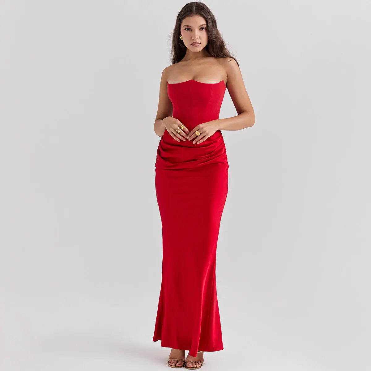 Slim Tube Top Long Dress Sexy Fashion Bandeau Backless Party Evening Dresses For Women Clothing DC-Beyond Borders Collective
