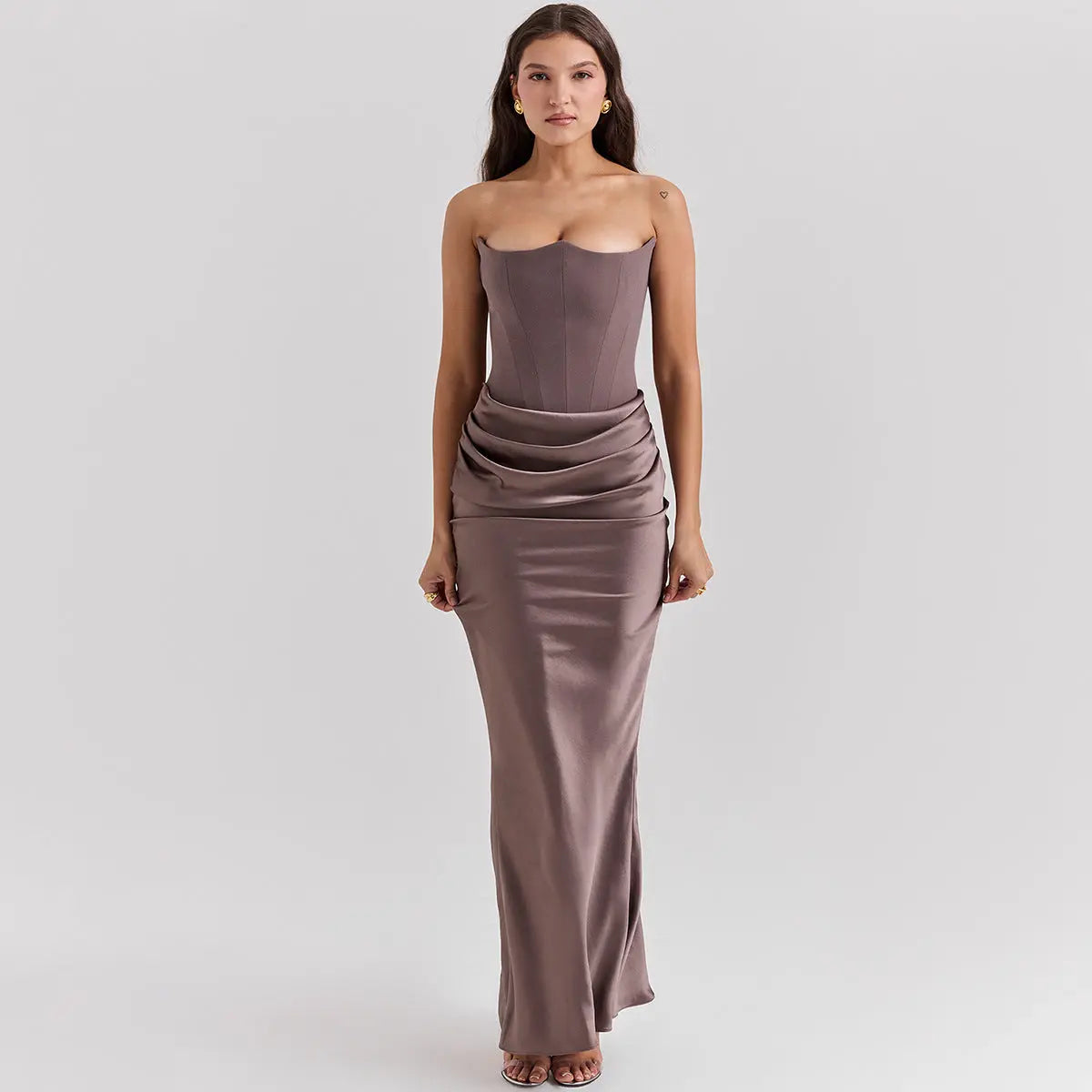 Slim Tube Top Long Dress Sexy Fashion Bandeau Backless Party Evening Dresses For Women Clothing DC-Beyond Borders Collective