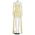 Polka-dot Halter-neck Dress With Flowing Ribbons Figure-flattering And Body-hugging DC-Beyond Borders Collective