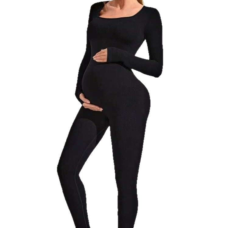 Brocade 6-color Ribbed Maternity Jumpsuit Seamless One-piece DC-Beyond Borders Collective
