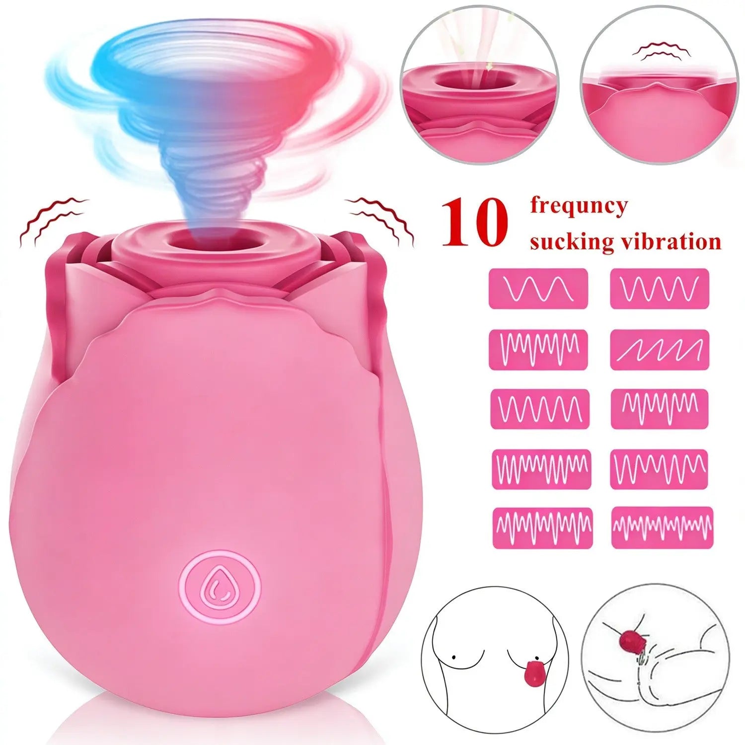 Rose Sucking Vibration Clit Massager RightOn68
