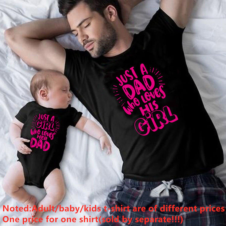 Just A Dad Who Loves His Girl Parent-child T-shirt DC-Beyond Borders Collective
