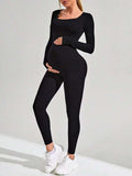 Brocade 6-color Ribbed Maternity Jumpsuit Seamless One-piece DC-Beyond Borders Collective