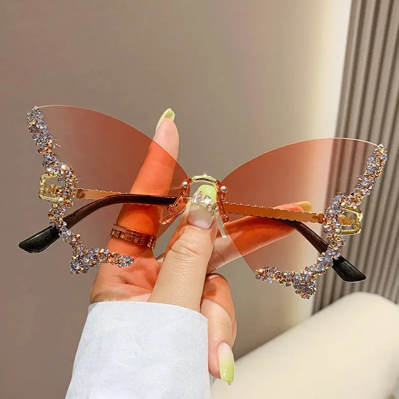 Luxury Diamond Butterfly Sunglasses RightOn68