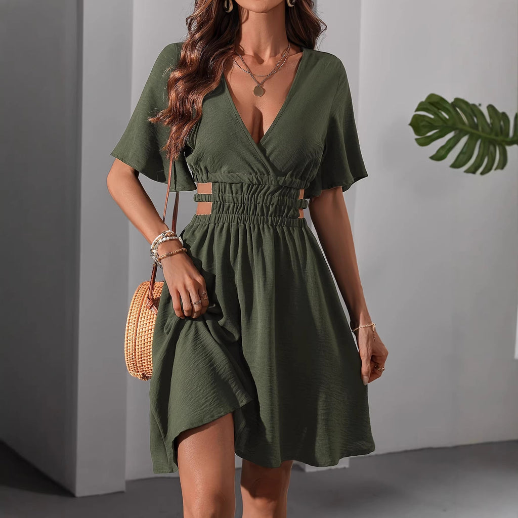 Elegant High-Waisted Pleated A-Line Summer Dress DC-Beyond Borders Collective