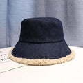 Denim Double Lamb Plush Fisherman Hat RightOn68