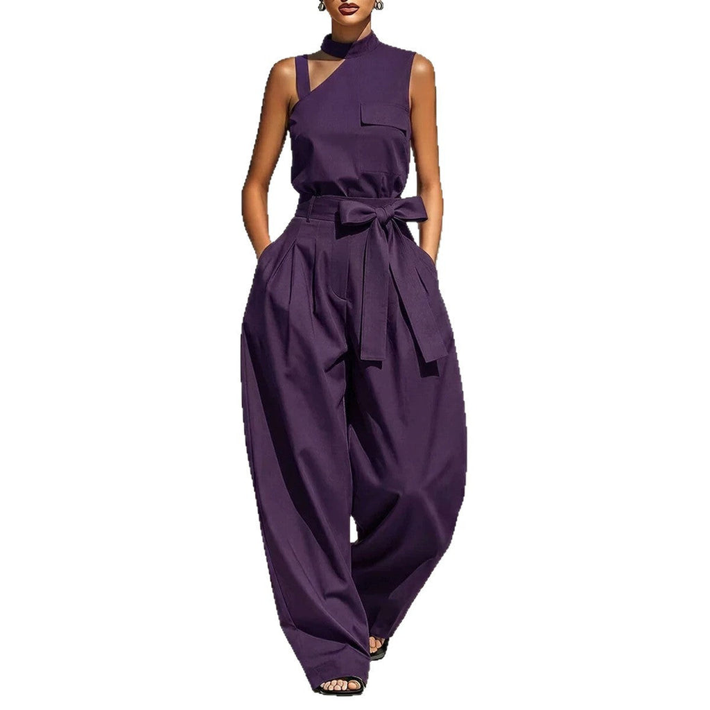 Off-shoulder Stand-collar Sleeveless Jumpsuit DC-Beyond Borders Collective