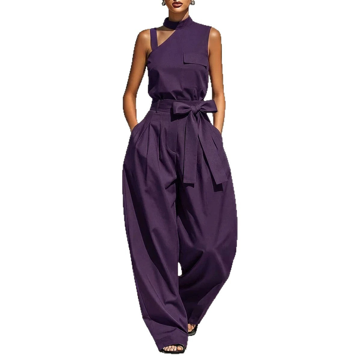 Off-shoulder Stand-collar Sleeveless Jumpsuit DC-Beyond Borders Collective