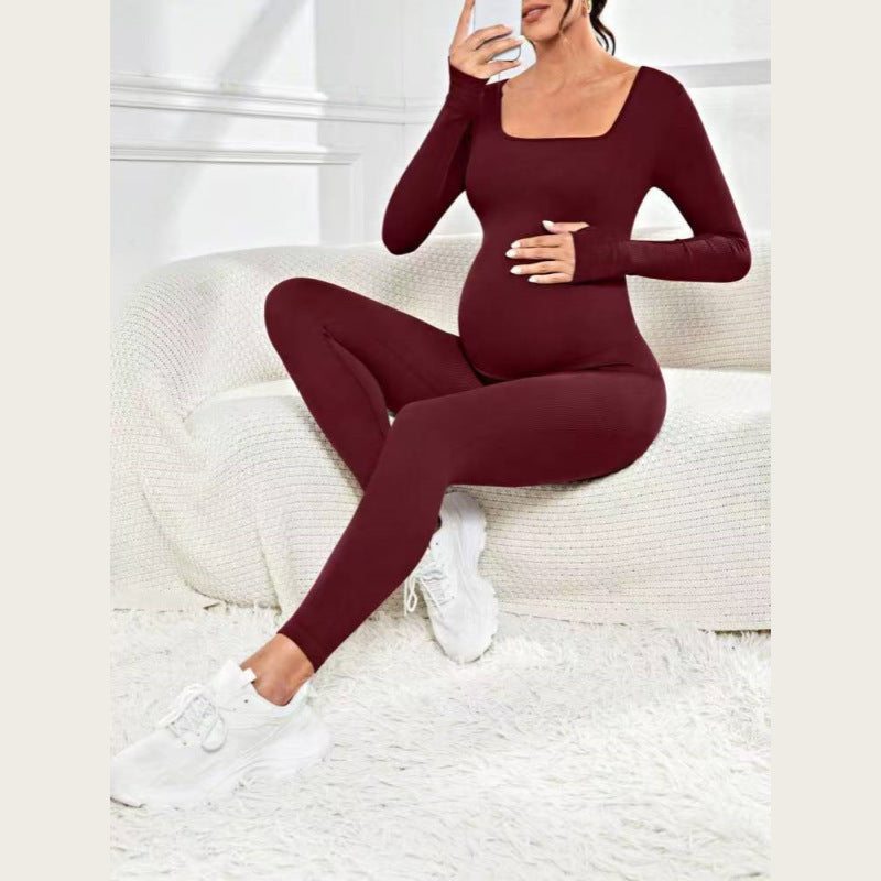 Brocade 6-color Ribbed Maternity Jumpsuit Seamless One-piece DC-Beyond Borders Collective