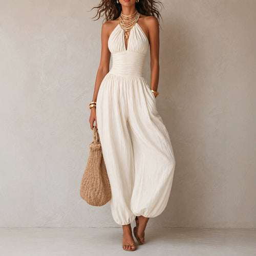 Bohemian-style Backless Hollow-out Lantern-leg Jumpsuit DC-Beyond Borders Collective