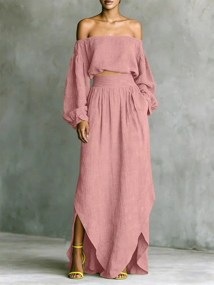 Casual Off-shoulder Top And An Asymmetrical Skirt Two Pieces DC-Beyond Borders Collective