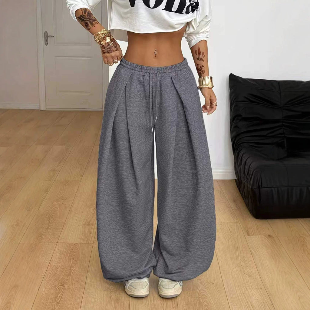 High-waisted Loose-fit Pleated Wide-leg Casual Athletic Pants DC-Beyond Borders Collective