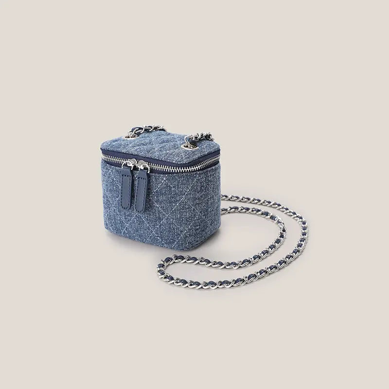 Rhombic Chain Slung Denim Bag Girl RightOn68