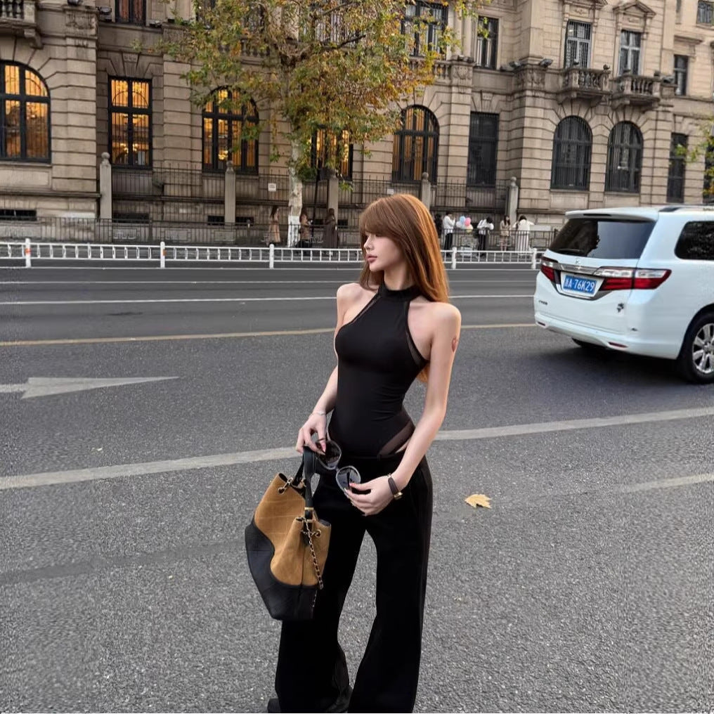Mesh-spliced Figure-flattering One-piece Suit DC-Beyond Borders Collective