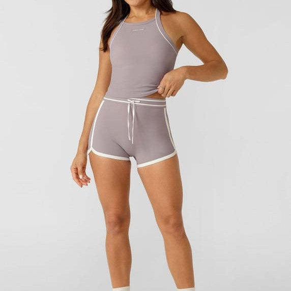 Color-block Nude-effect High-waisted Yoga Shorts For Women DC-Beyond Borders Collective