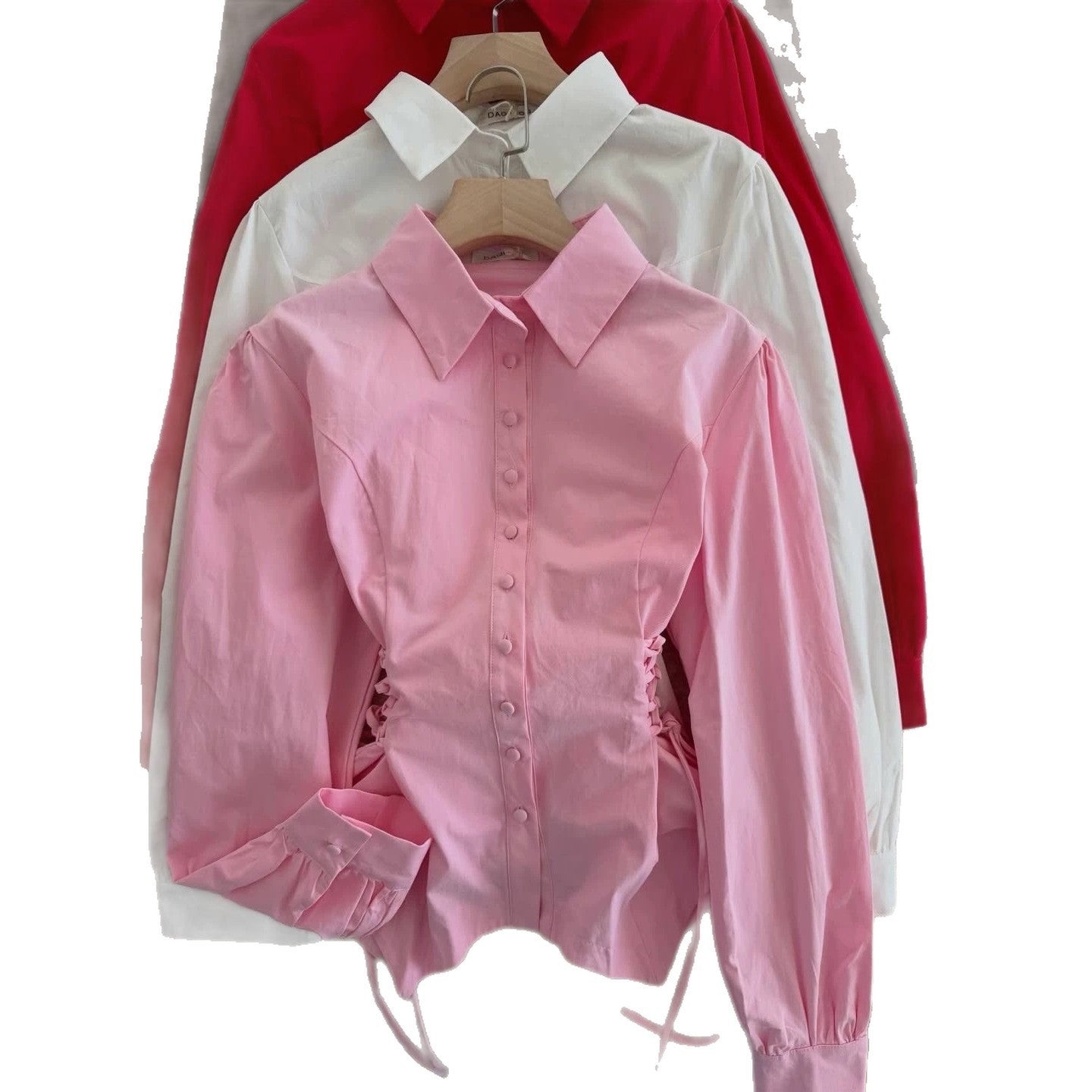 Fitted-waist, Long-sleeve Womens Single-breasted Blouse DC-Beyond Borders Collective