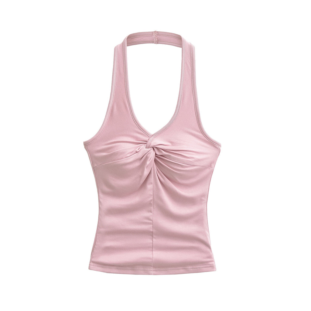 Womens Halter-Neck V-Neck Slim-Fit Top DC-Beyond Borders Collective