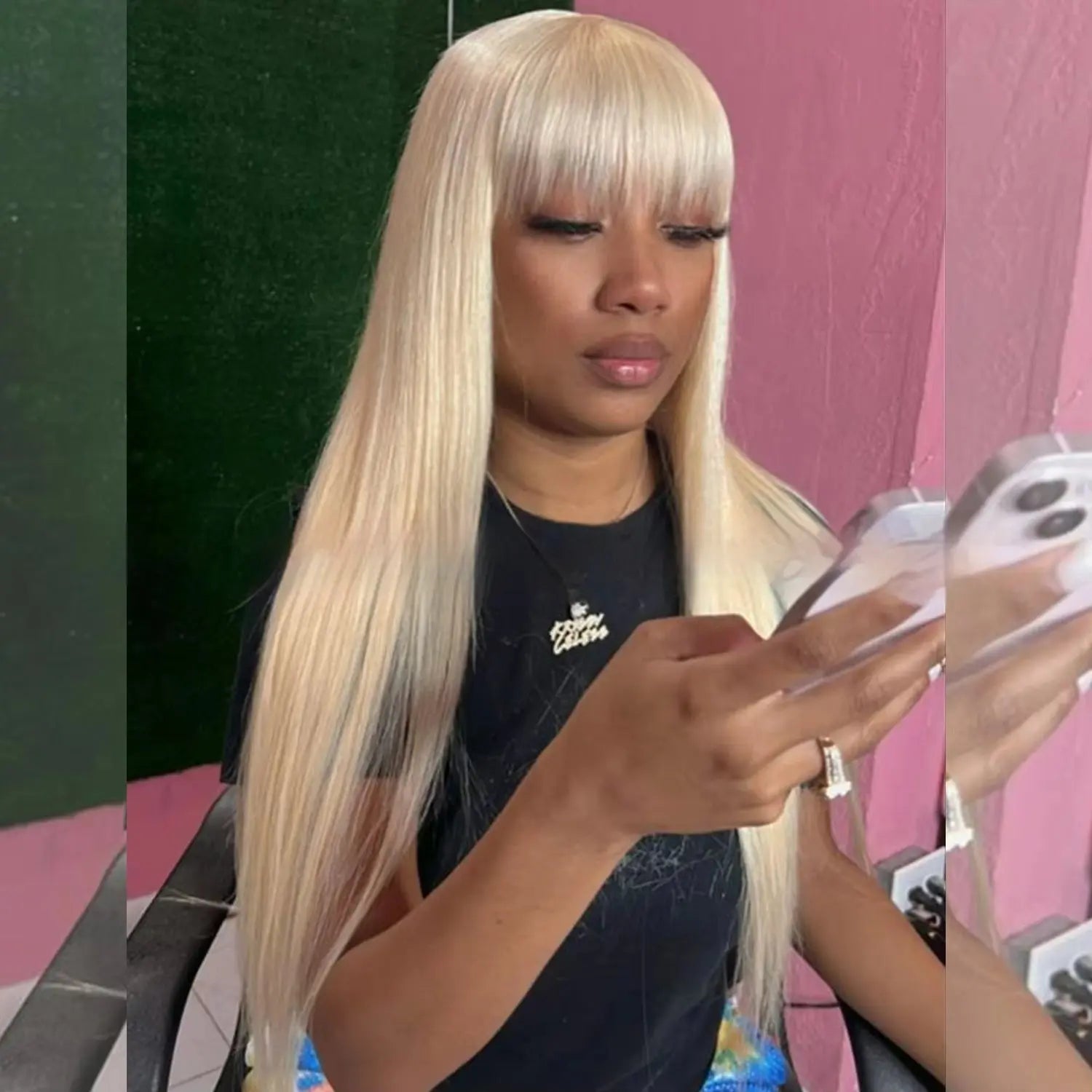 Full Bang Human Hair Wig RightOn68