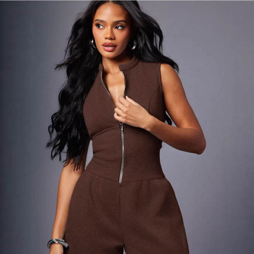 Style Sleeveless Zip-Front Wide-Leg Jumpsuit DC-Beyond Borders Collective