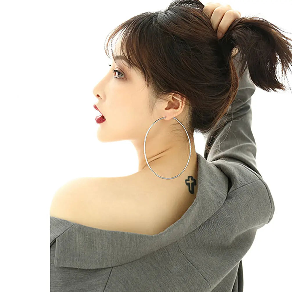 Large Hoop Earrings - Statement Round Earrings for Women RightOn68