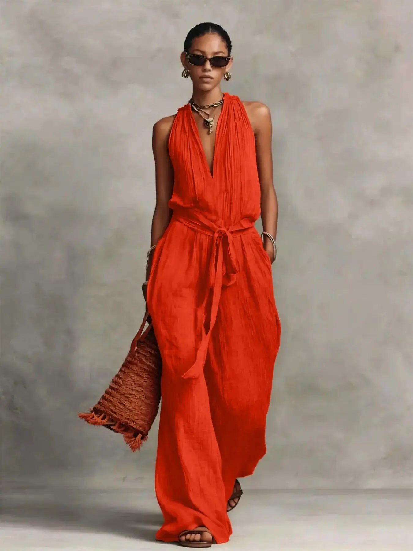 Casual Lace-up Sleeveless Jumpsuit DC-Beyond Borders Collective