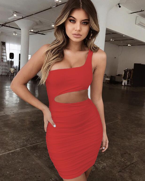 Slim One-shoulder Short Dress Sexy Fashion Hollow Mini Dresses For Women DC-Beyond Borders Collective