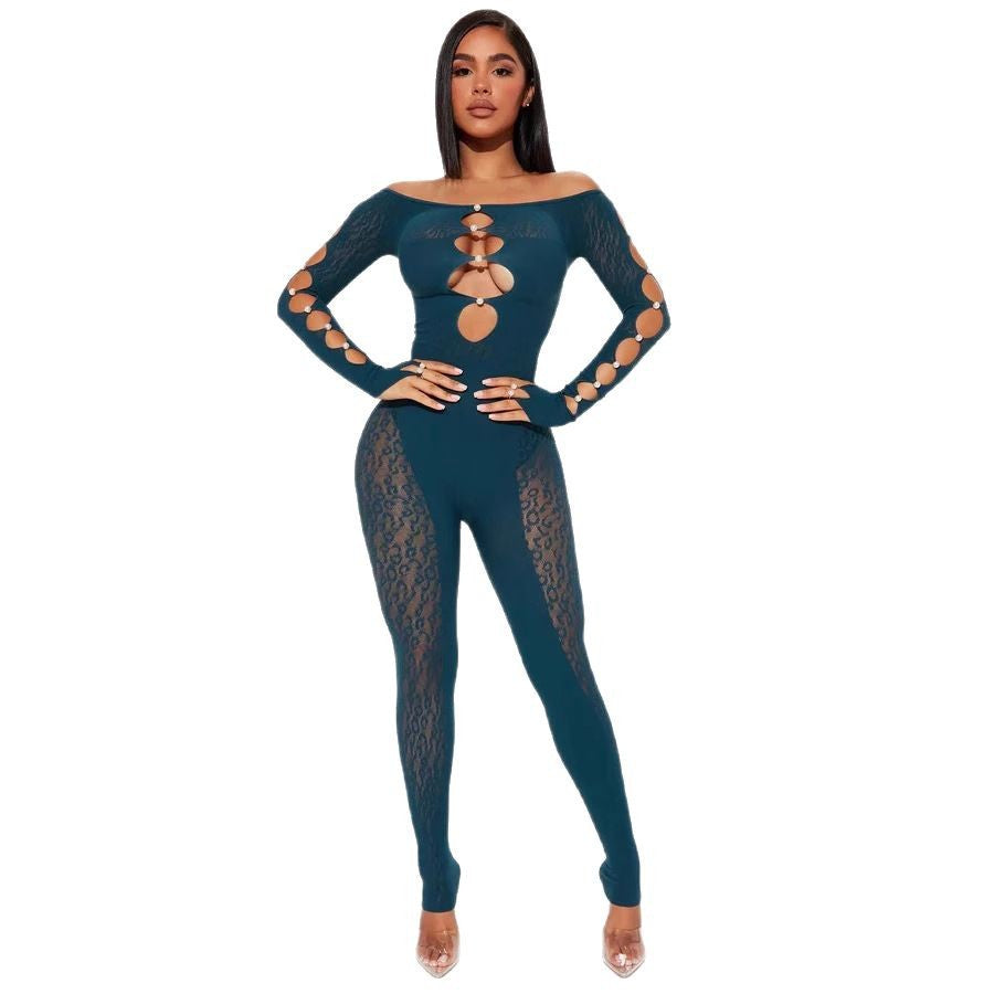 Womens Leopard-Print Off-Shoulder High-Waist Tight Plus-Size Yoga Pants Seamless Jumpsuit For Women DC-Beyond Borders Collective